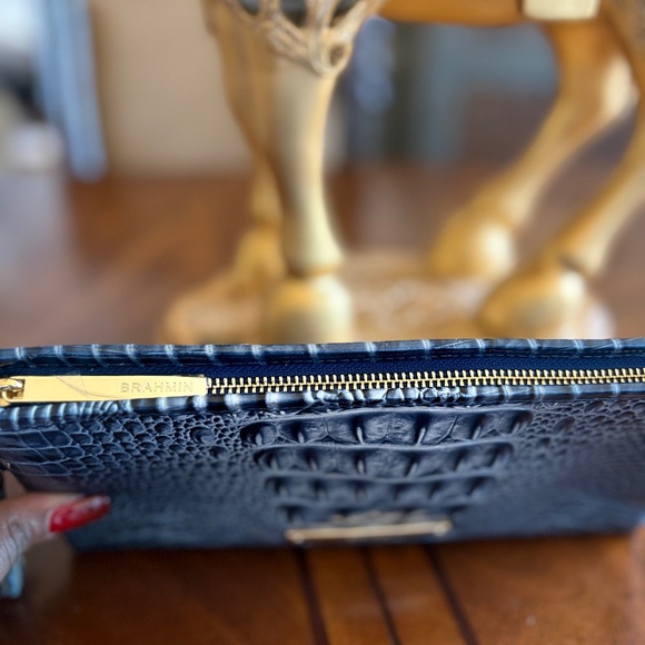 Brand New Brahmin Croc-Embossed Wristlet – Steel Blue/Gray – Never Worn - Picture 7 of 10